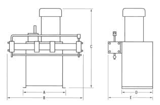 HYDRO-PAC電動(dòng)液體增壓機(jī)尺寸示意圖 HYDRO-PAC電動(dòng)液體增壓機(jī)尺寸示意圖