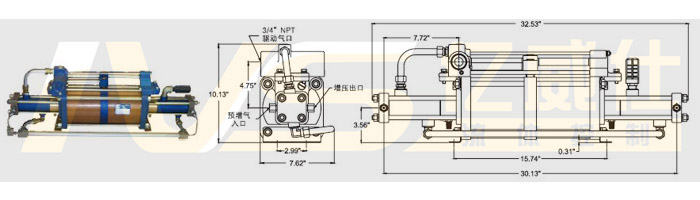 美國SC氣動氣體增壓泵GBD-D15、GBD-D30、GBD-D75系列產(chǎn)品及外形圖